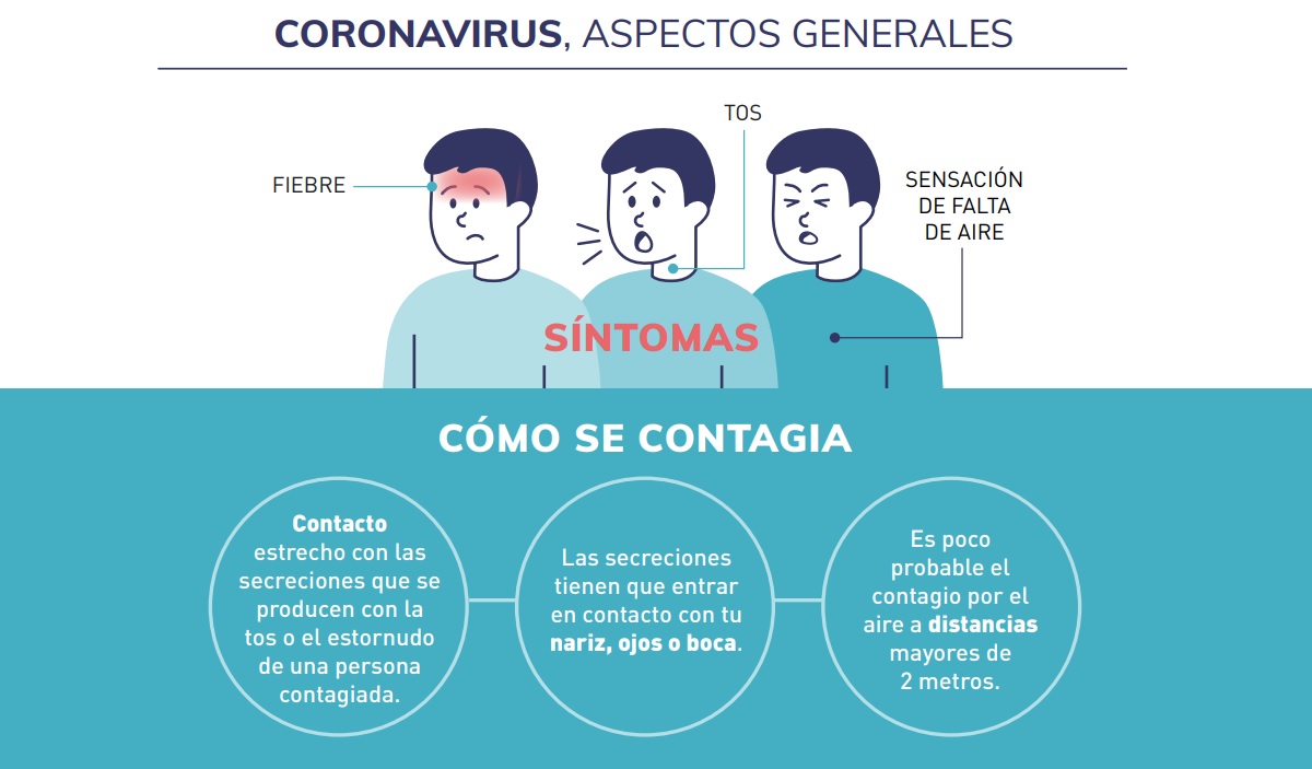 Detalle de una de las infografías con aspectos generales sobre el coronavirus Covid-19.