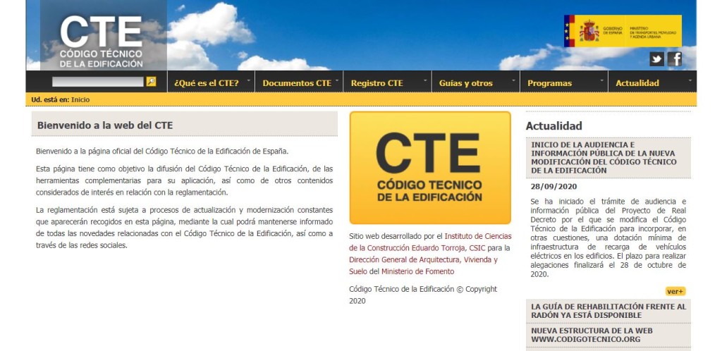 La página web del CTE se ha reordenado para facilitar el acceso a la documentación.