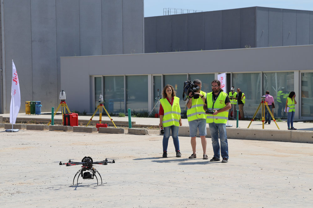 Demostracion drones construccion topografía curso