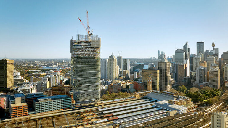 Vista panorámica de la Torre Atlassian Central en Sídney